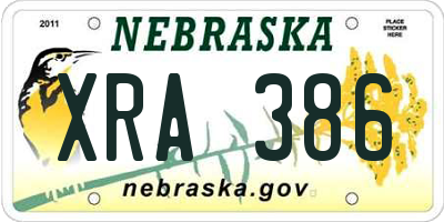 NE license plate XRA386
