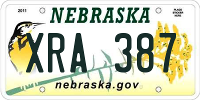 NE license plate XRA387