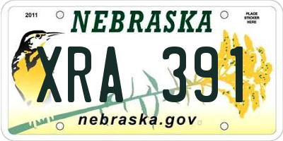 NE license plate XRA391