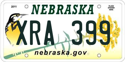 NE license plate XRA399