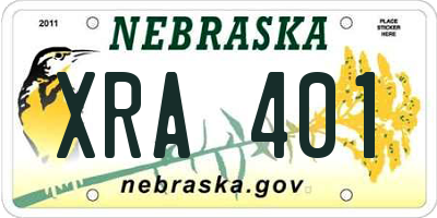 NE license plate XRA401