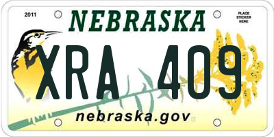 NE license plate XRA409