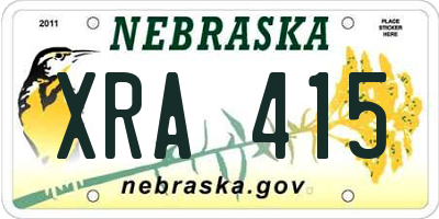 NE license plate XRA415