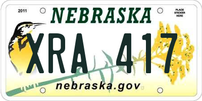 NE license plate XRA417