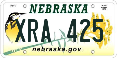 NE license plate XRA425