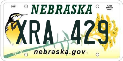 NE license plate XRA429