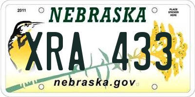 NE license plate XRA433