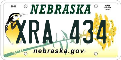 NE license plate XRA434