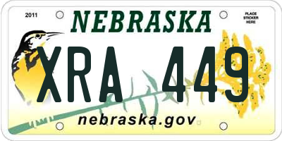 NE license plate XRA449
