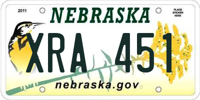NE license plate XRA451
