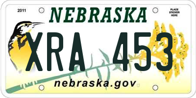 NE license plate XRA453