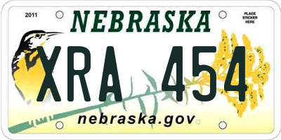 NE license plate XRA454