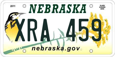 NE license plate XRA459