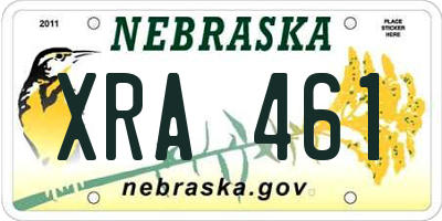 NE license plate XRA461
