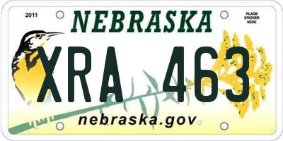 NE license plate XRA463
