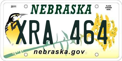 NE license plate XRA464