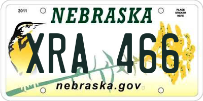 NE license plate XRA466