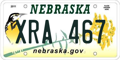 NE license plate XRA467
