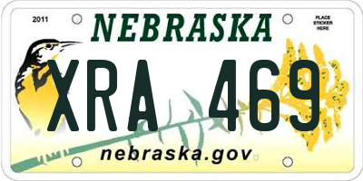 NE license plate XRA469
