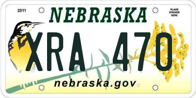 NE license plate XRA470