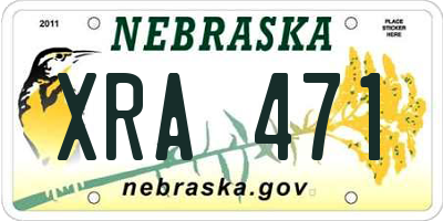 NE license plate XRA471