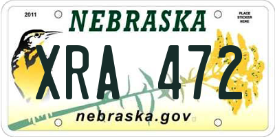 NE license plate XRA472