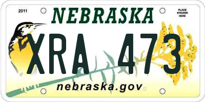 NE license plate XRA473