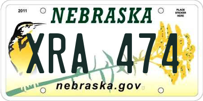 NE license plate XRA474