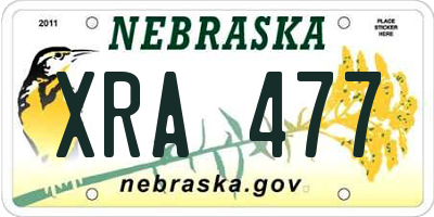 NE license plate XRA477