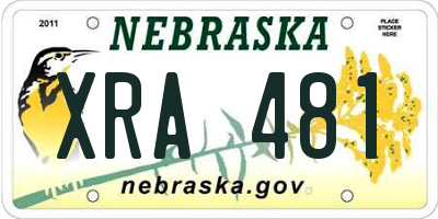 NE license plate XRA481