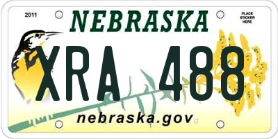 NE license plate XRA488