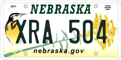 NE license plate XRA504