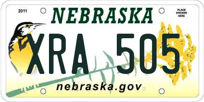 NE license plate XRA505
