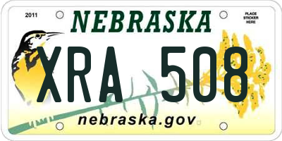 NE license plate XRA508