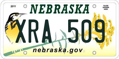 NE license plate XRA509