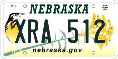 NE license plate XRA512