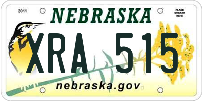 NE license plate XRA515