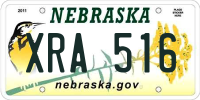 NE license plate XRA516