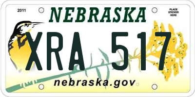NE license plate XRA517