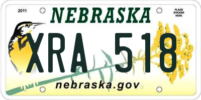 NE license plate XRA518