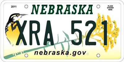 NE license plate XRA521