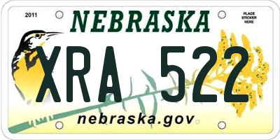 NE license plate XRA522