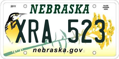 NE license plate XRA523