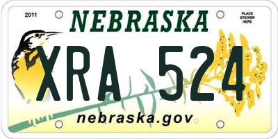 NE license plate XRA524