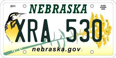NE license plate XRA530