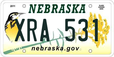 NE license plate XRA531