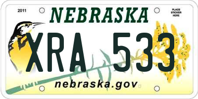 NE license plate XRA533