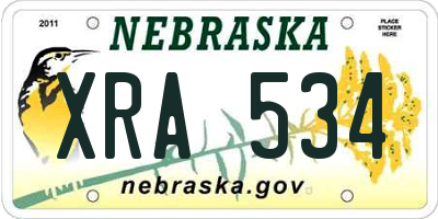 NE license plate XRA534