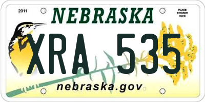 NE license plate XRA535