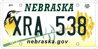 NE license plate XRA538